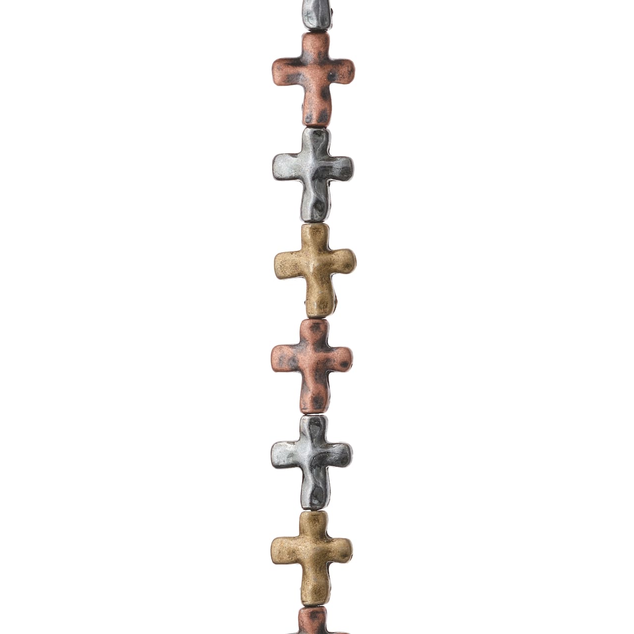 12 Pack: Metallic Metal Cross Beads, 13mm by Bead Landing™